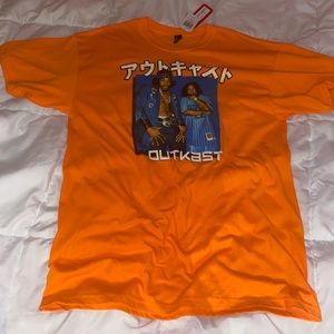orange outkast shirt, size large